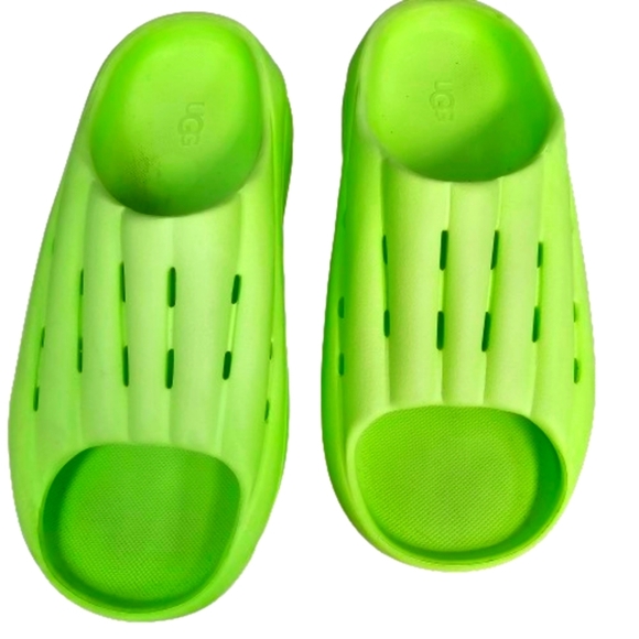 UGG Bright Green Foam Slides - Picture 1 of 7